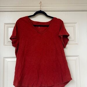 Women's Orange V-Neck Top